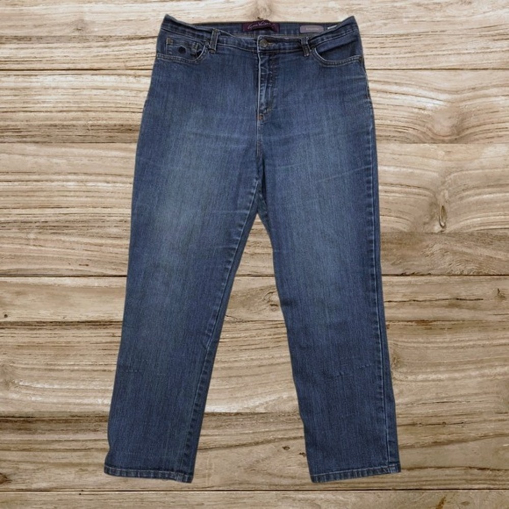 Gloria Vanderbilt Amanda Tapered Jeans Womens 14P Petite Short‎ Blue Medium Wash